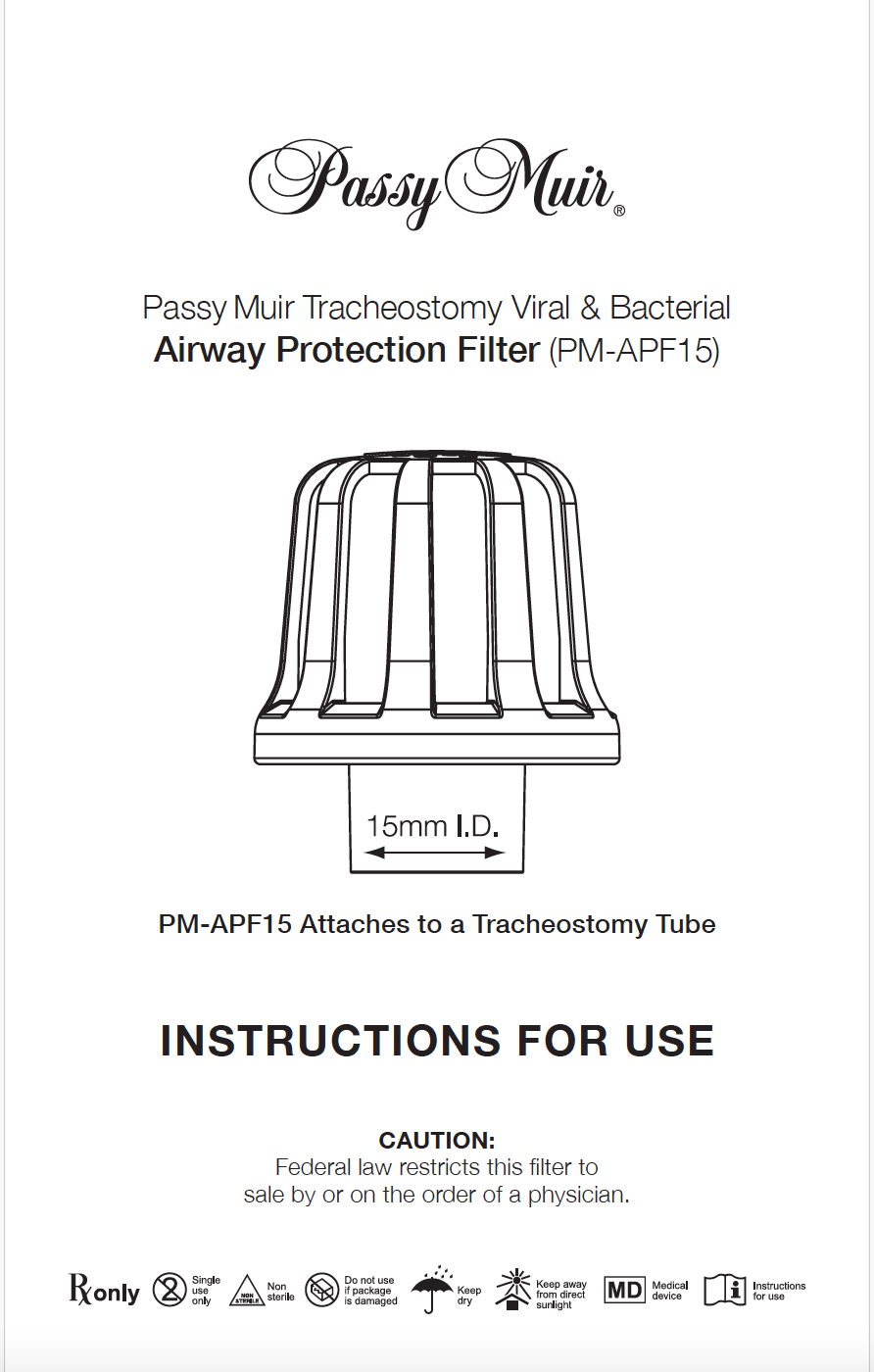 Instruction Booklet PM-APF15 Filter